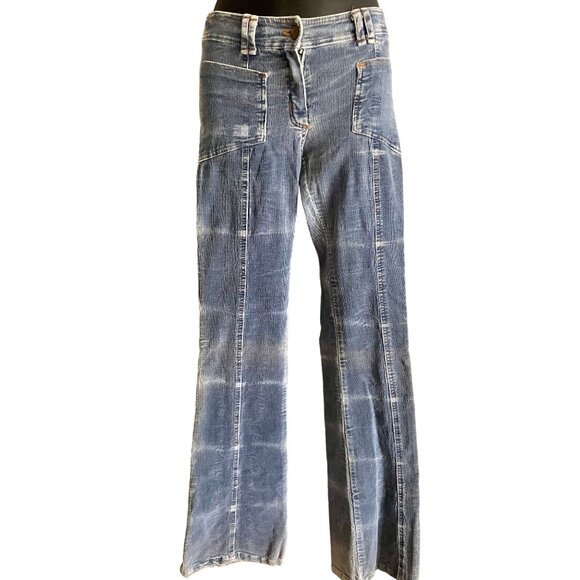 Vintage 1970s Corduroy Patch Pockets Roller Skimp Jeans by Angie Made in France. - Picture 2 of 10